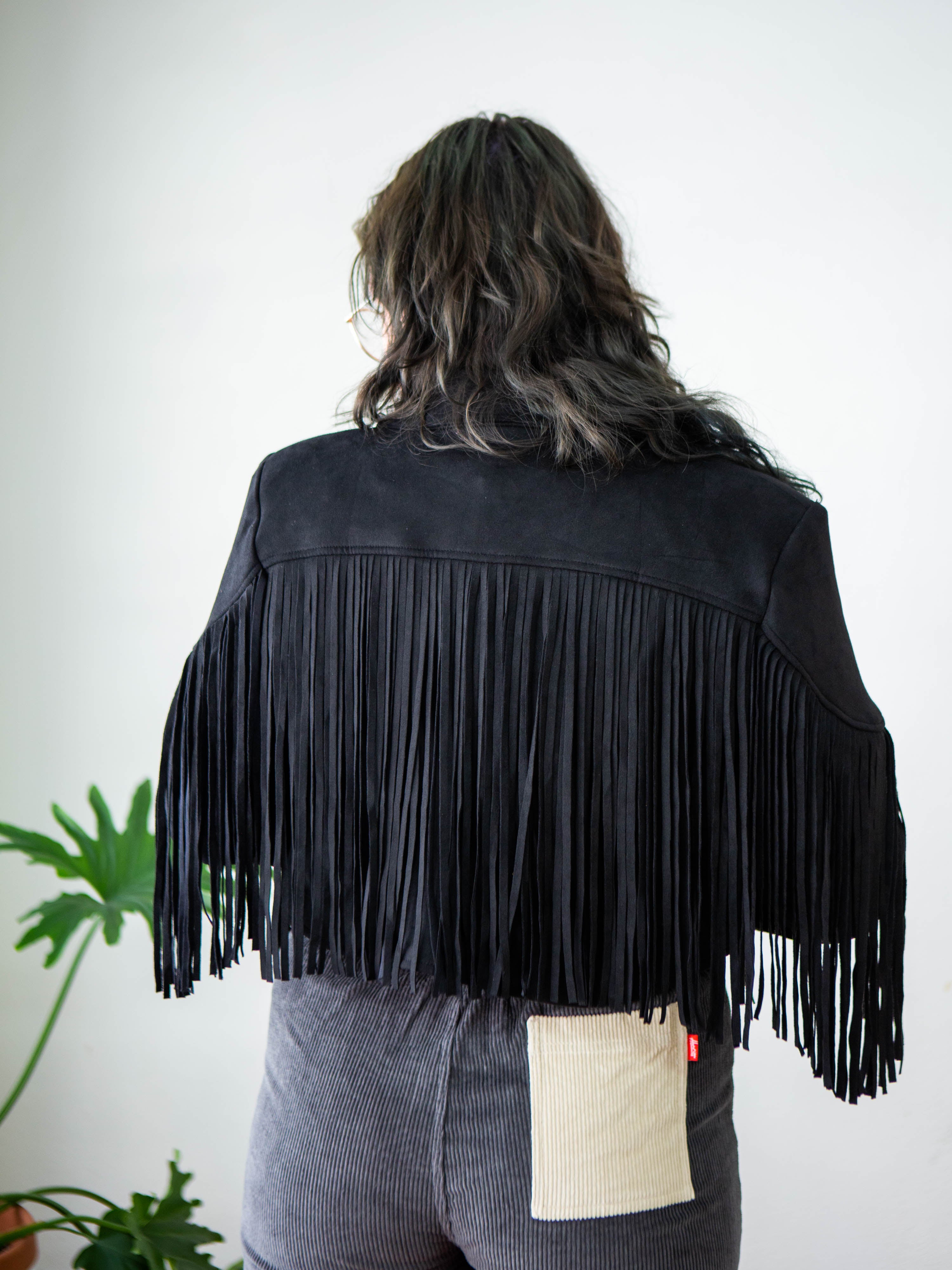 Soft Black Fringe Jacket – Classic Rock Couture