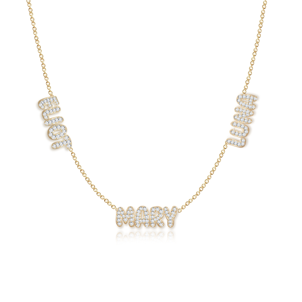 Image of Multiple Diamond Names Necklace