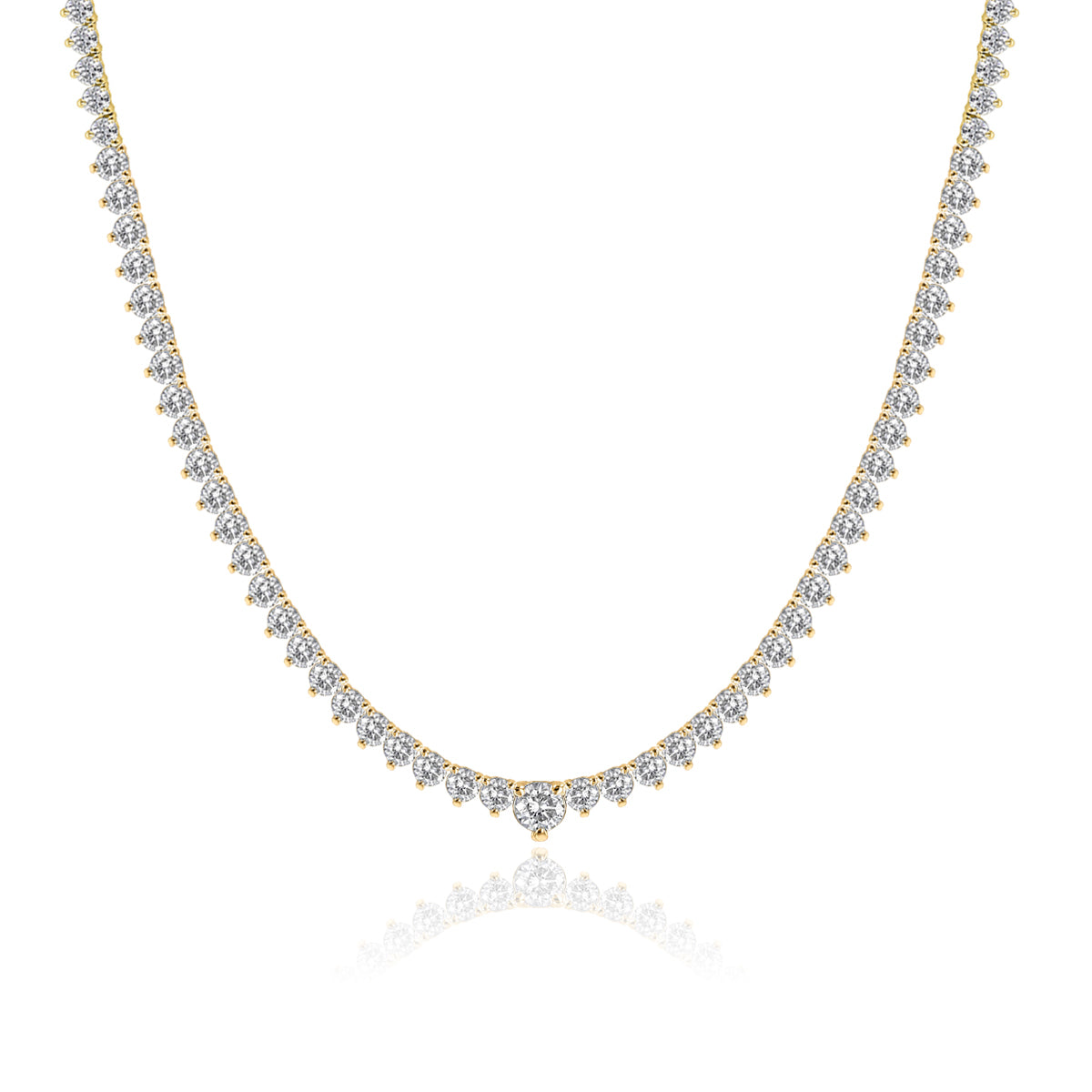 Image of Medium Graduated Diamond Tennis Necklace
