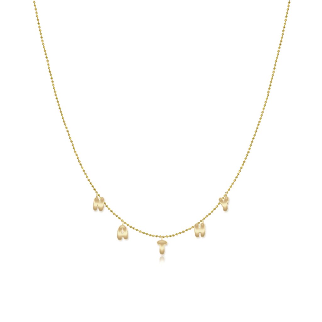 Image of Dangling Gold Name Ball Necklace