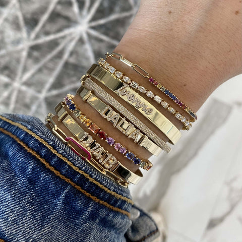 Buy Personalized Name Gold Bracelets – Alev Jewelry
