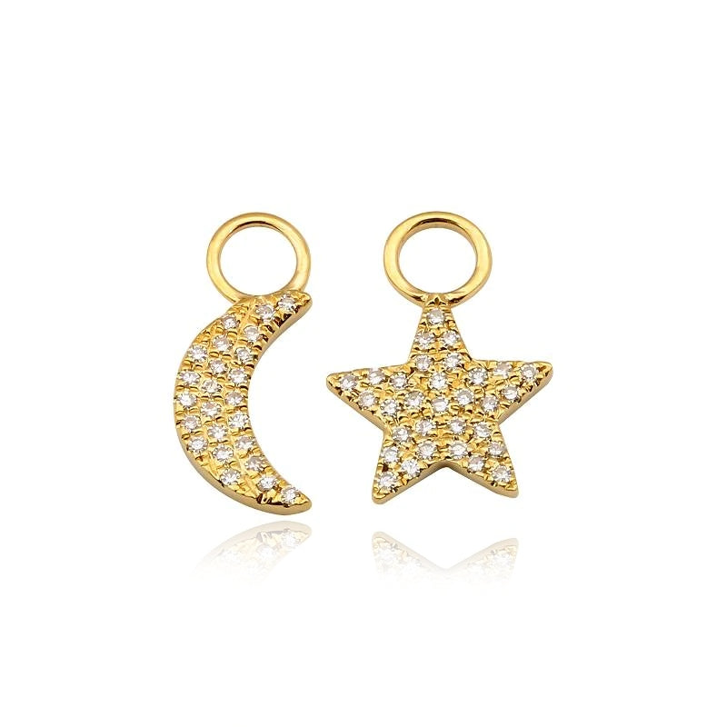 Large Moon Star Huggie Charms – Alev Jewelry
