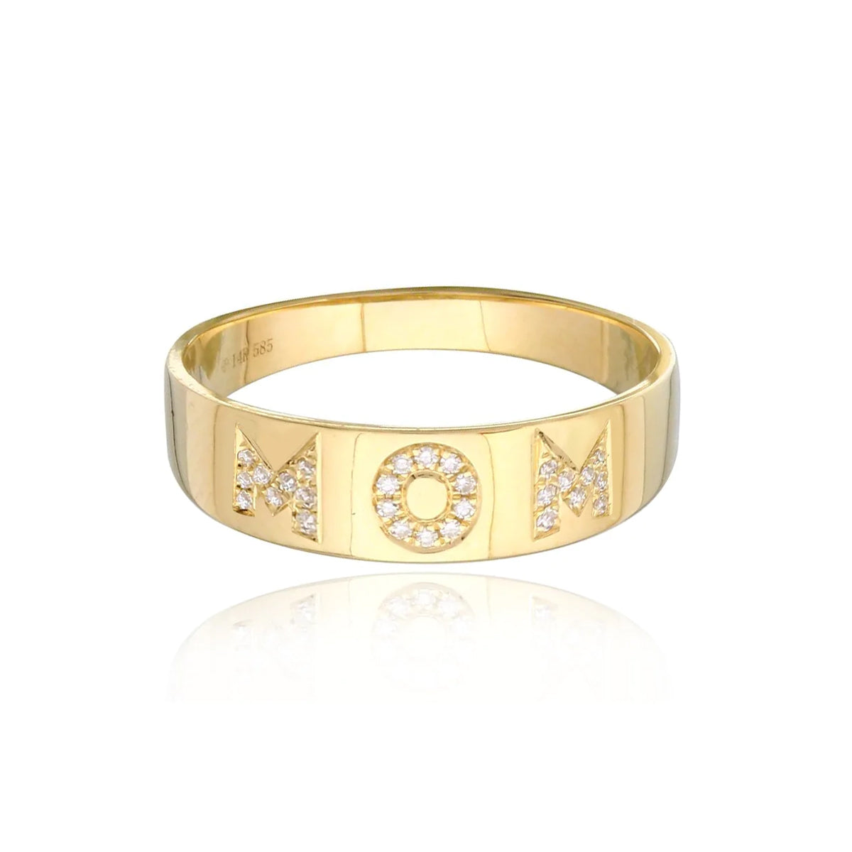 Image of Diamond Personalized Cigar Band Ring