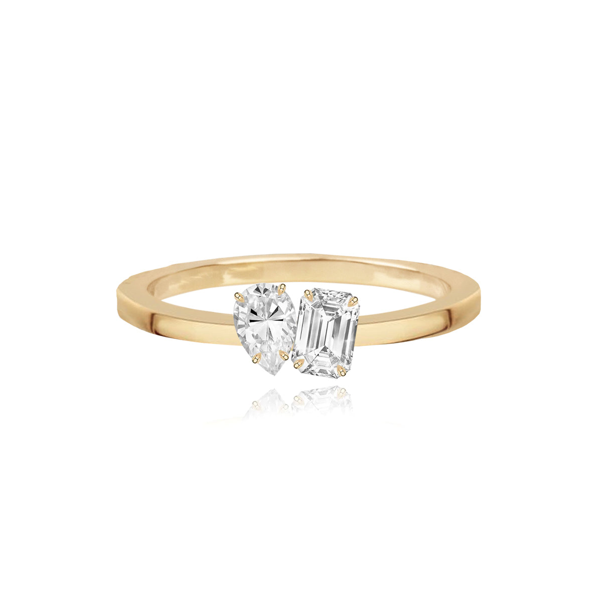 Image of Two-Diamonds Gold Ring