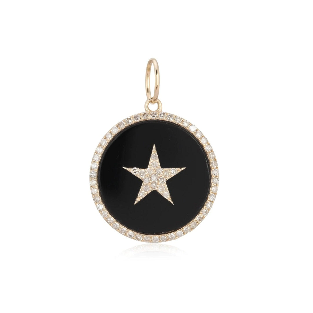 Image of Pave Star on Black Onyx Charm