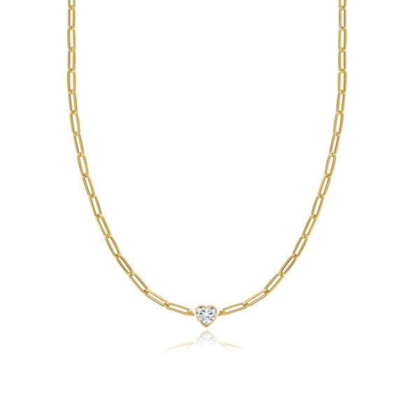 Solitaire Diamond Paperclip Necklace – Alev Jewelry