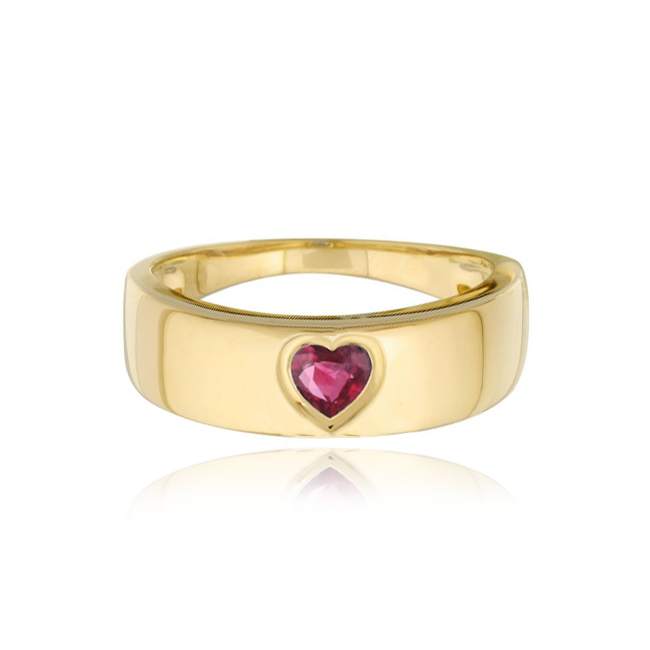 Image of Golden Thick Gemstone Ring