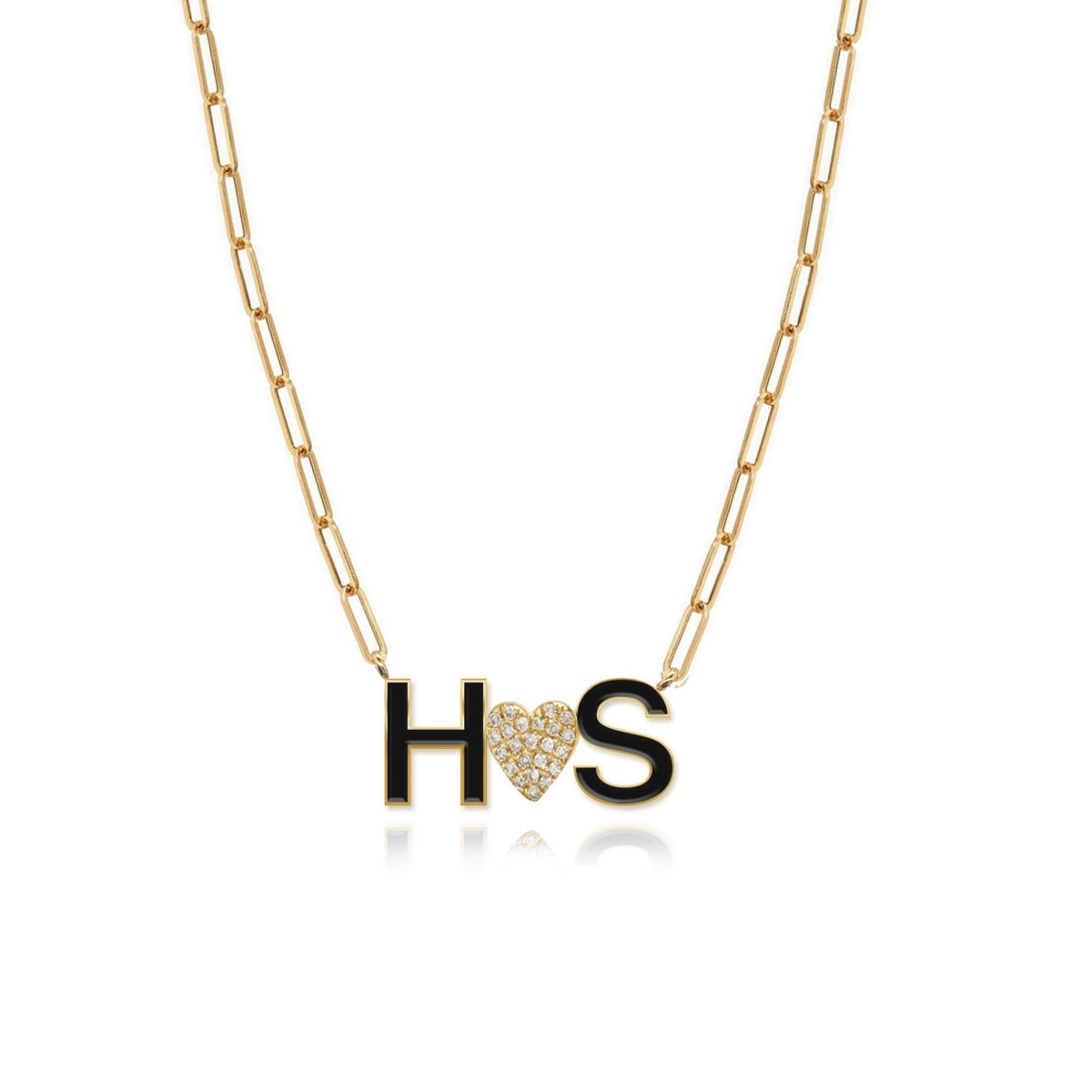 Image of Initials Enamel Charm Necklace