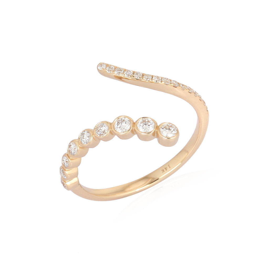 Pave and Bezel Diamond Ring – Alev Jewelry