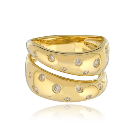 Image of Scattered Diamonds Thick Gold Ring
