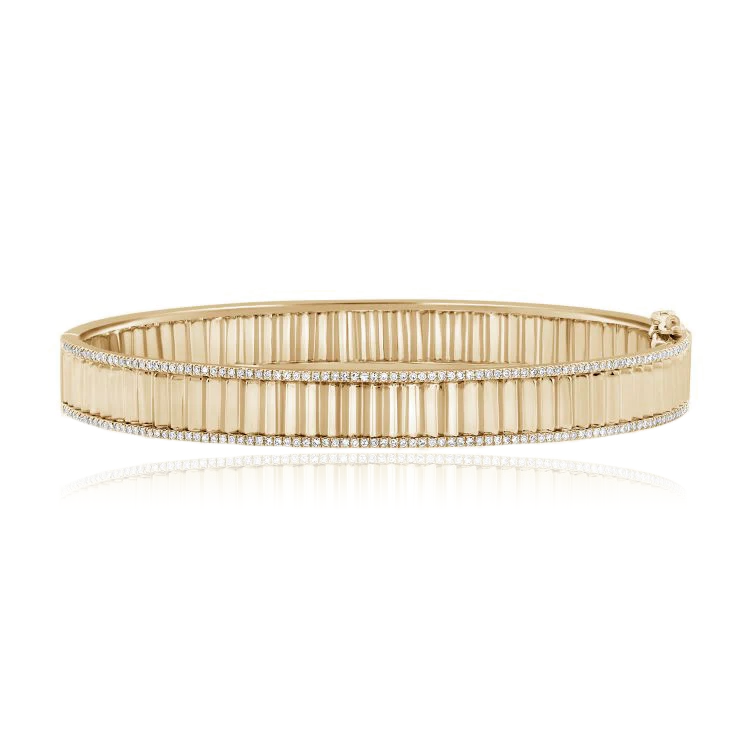 Image of Striped Pave Outline Bangle