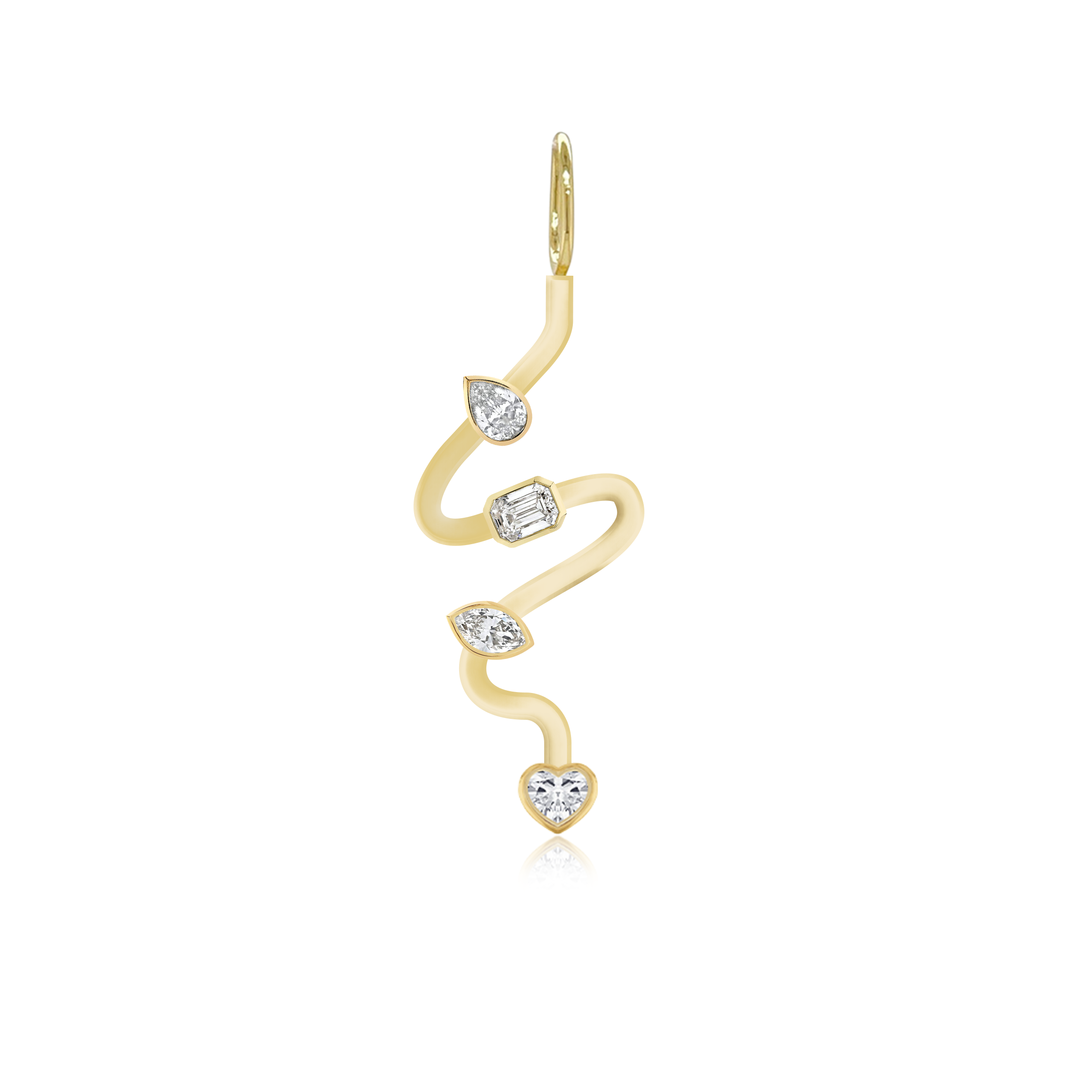 Image of Wiggly Gold Multi Solitaire Charm