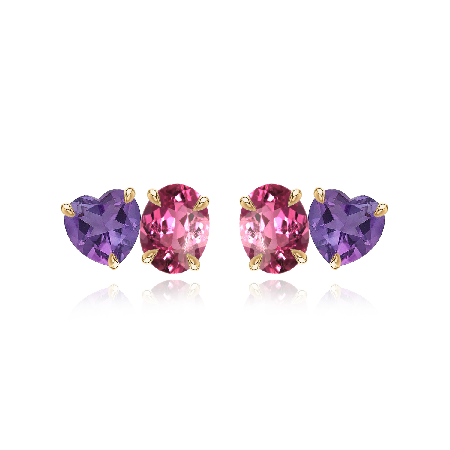 Image of Medium Two-Gemstones Earrings