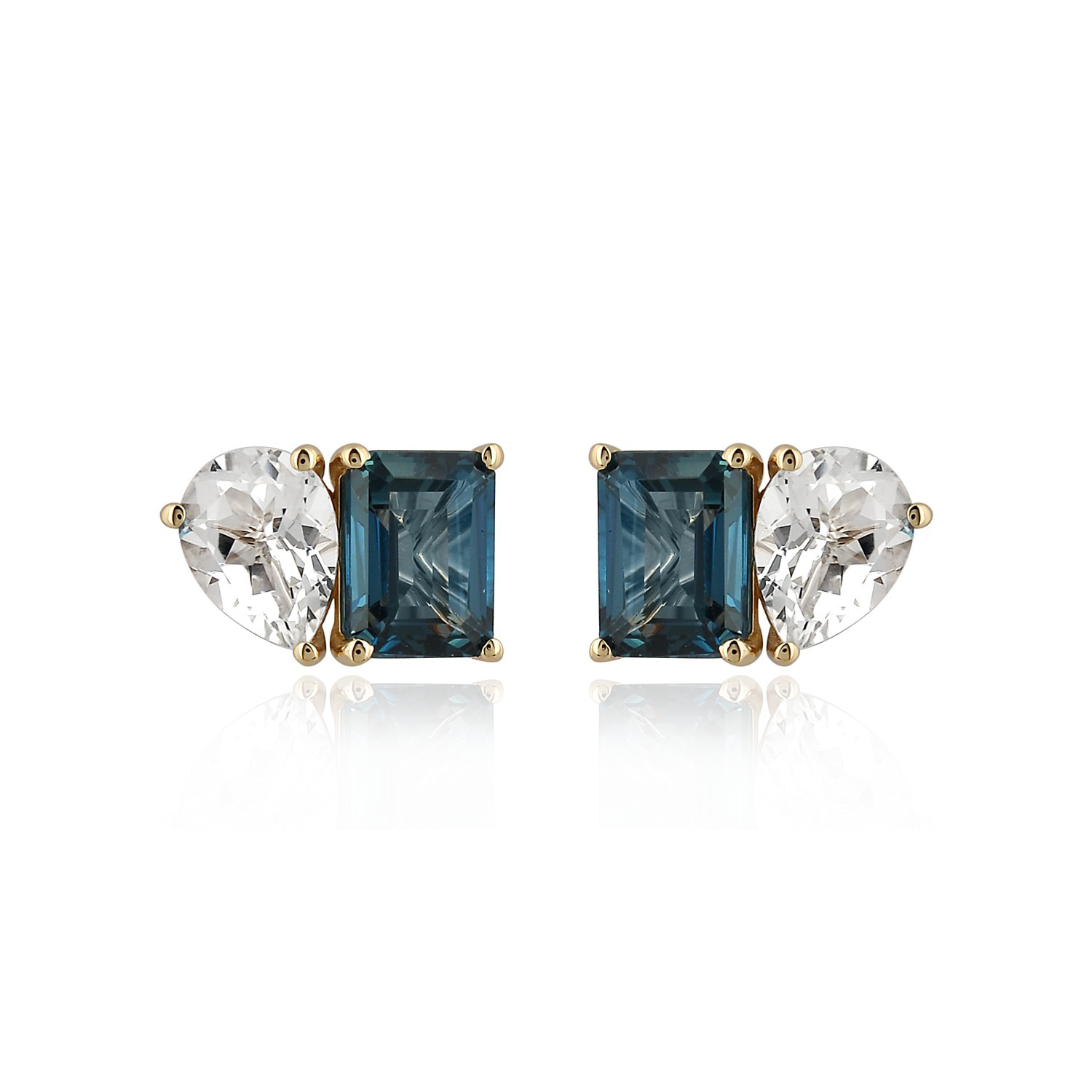 Image of Medium Two-Gemstones Earrings