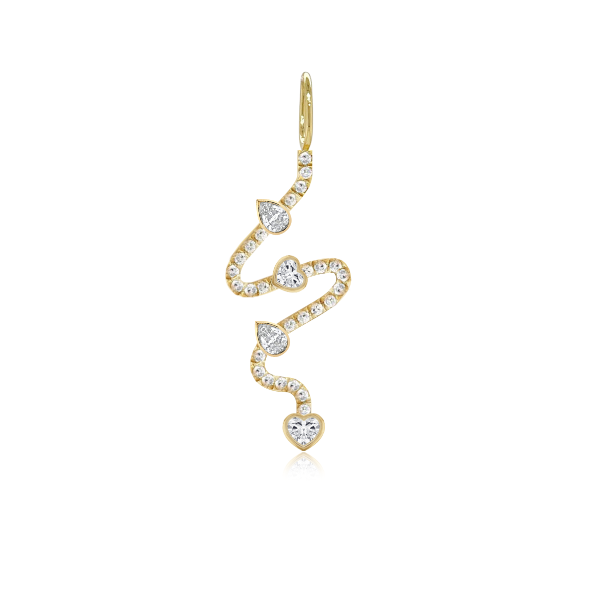 Image of Wiggly Pave Multi Solitaire Diamonds Charm