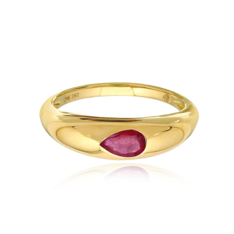 Image of Pear Stone Dome Ring