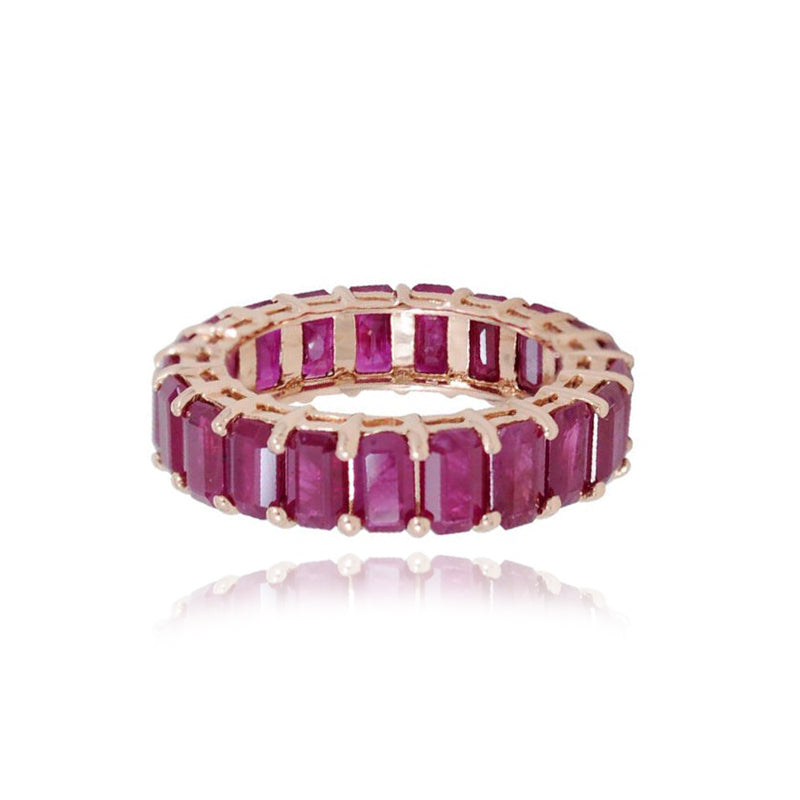 Image of Ruby Eternity Ring Emerald Cut