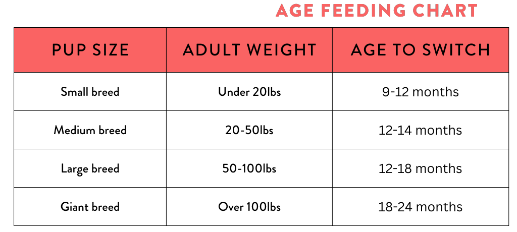 Puppy Feeding Chart