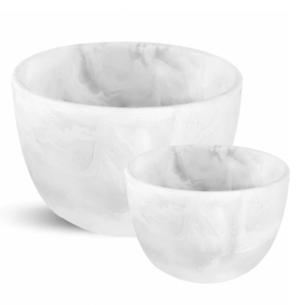 Glass Nesting Bowl White Cotton – Current Home NY