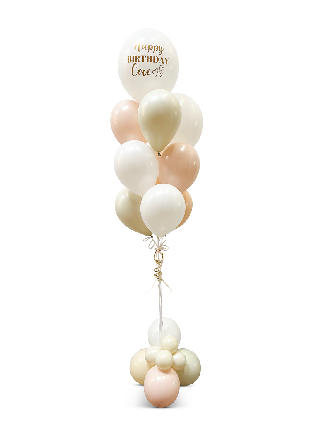6 Ballons Blancs & Or Happy Birthday to You - Les Bambetises
