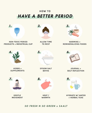Tips for a better period including menstrual cup.