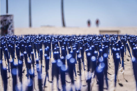 Tampons in beach closeup