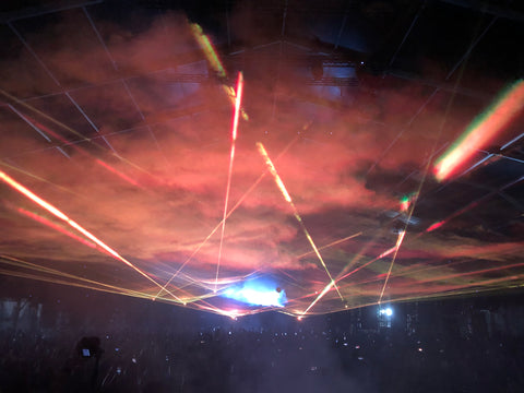 laser wave water effect over audience