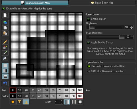 Adjusting projector settings in BAM