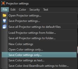 Nowe opcje zapisywania ustawień projektora