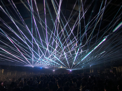 white laser beams for music festival