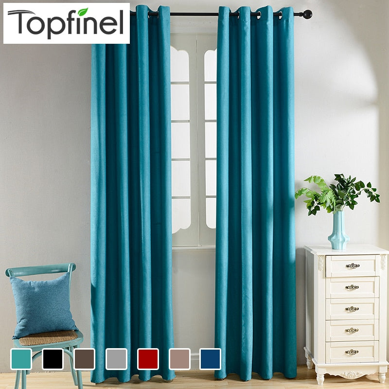 Topfinel Solid Blackout Curtains For Kitchen Living Room Bedroom Velvet Fabric For Curtains For Window Treatments Curtains Drape