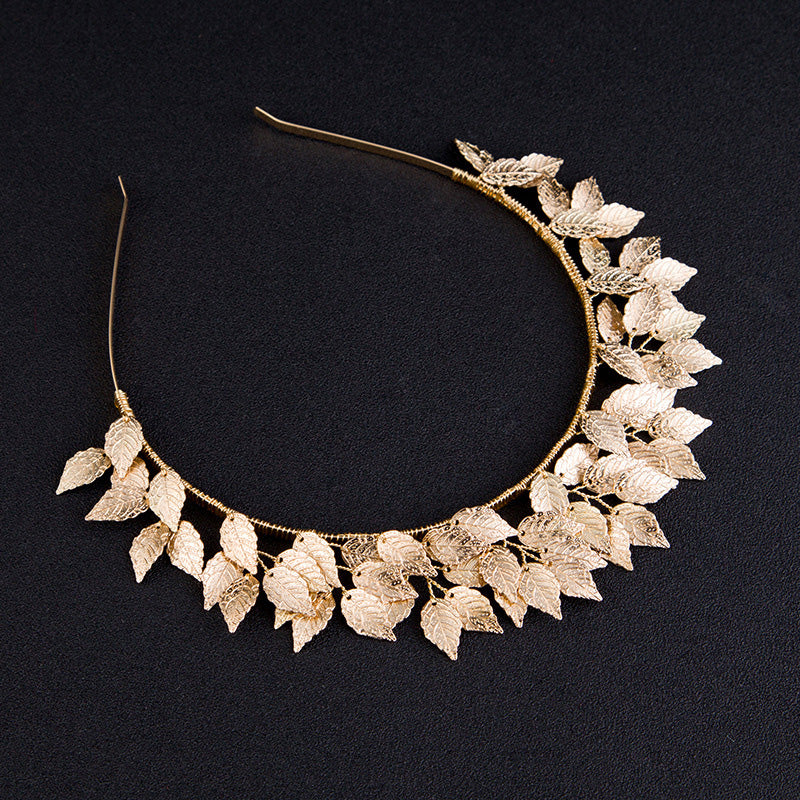 Zephyr Golden Leaf Head Band Crown Nicoletta Carlone