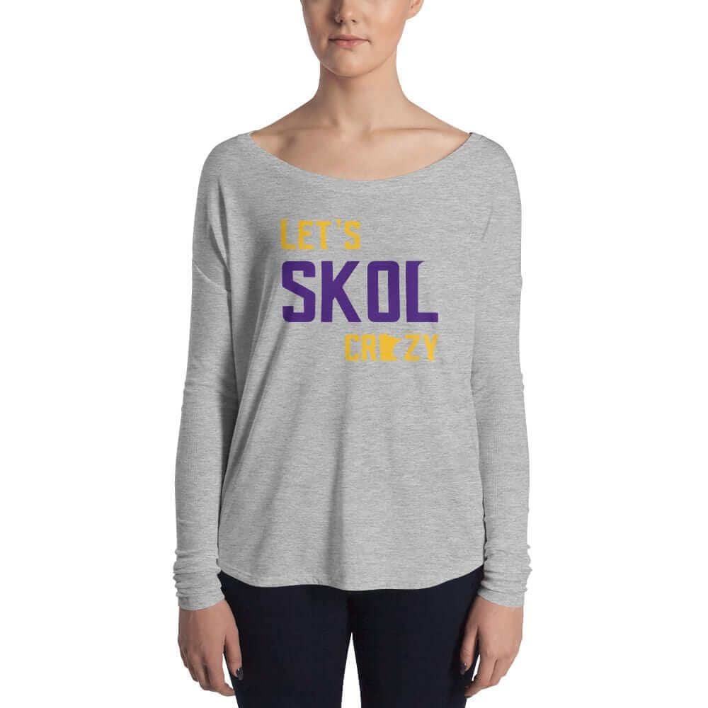 ThatMNLife Let's Skol Crazy Minnesota Vikings Men's/Unisex T-Shirt Heather Dark Grey / 2x