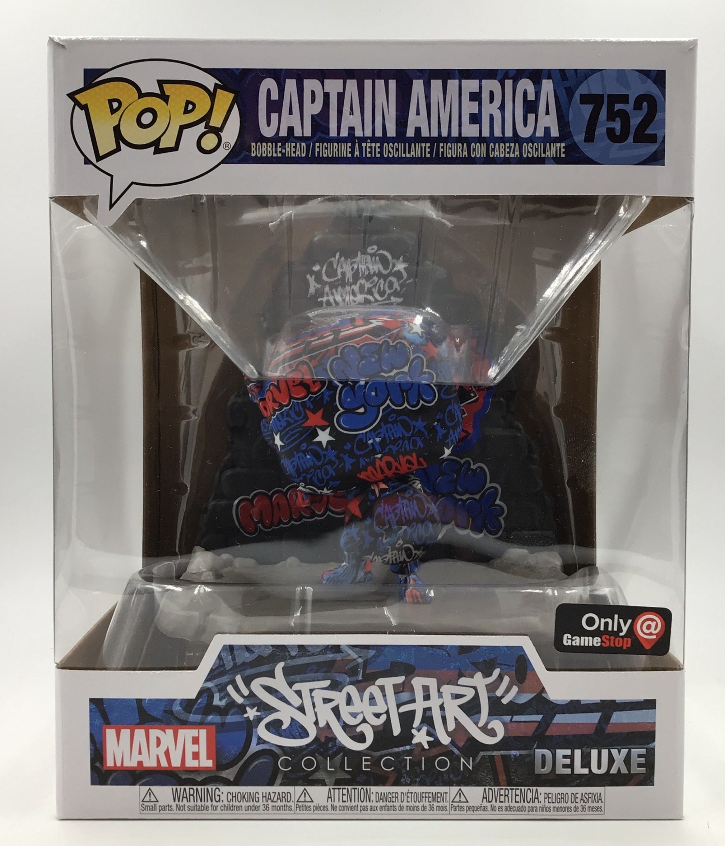 captain america street art funko pop