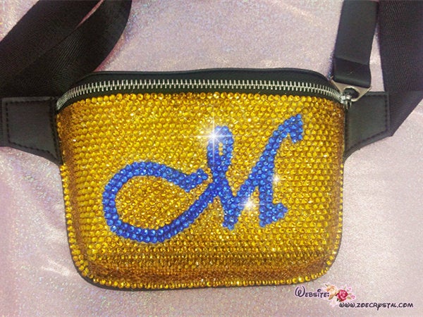 BEMYLV Rhinestone Fanny Packs for Women Black Cross body Waist Belt Bag  Bling Clutch Purse Evening Handbags Party Travel