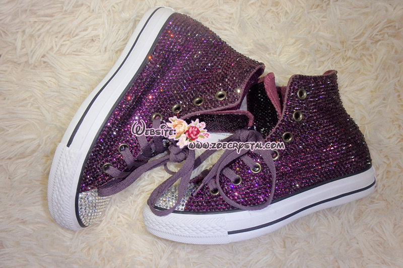 purple bling shoes