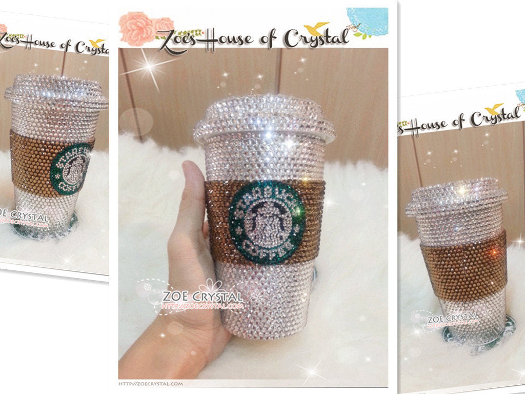 Stylish BLING Crystallized STARBUCKS Cold Cup Light Pink