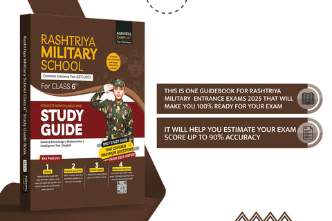 Examcart Rashtriya Military School Class 6 Study Guide book In English for 2025 Exam