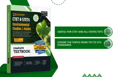 Examcart CTET & STETs Paper-1 (Class 1 to 5) Environmental Studies and Maths Textbook for 2024 Exam in English