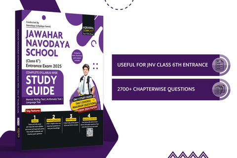 Examcart Jawahar Navodaya Vidyalaya (JNV) Class 6 Complete Guidebook For Entrance Exam 2025 in English