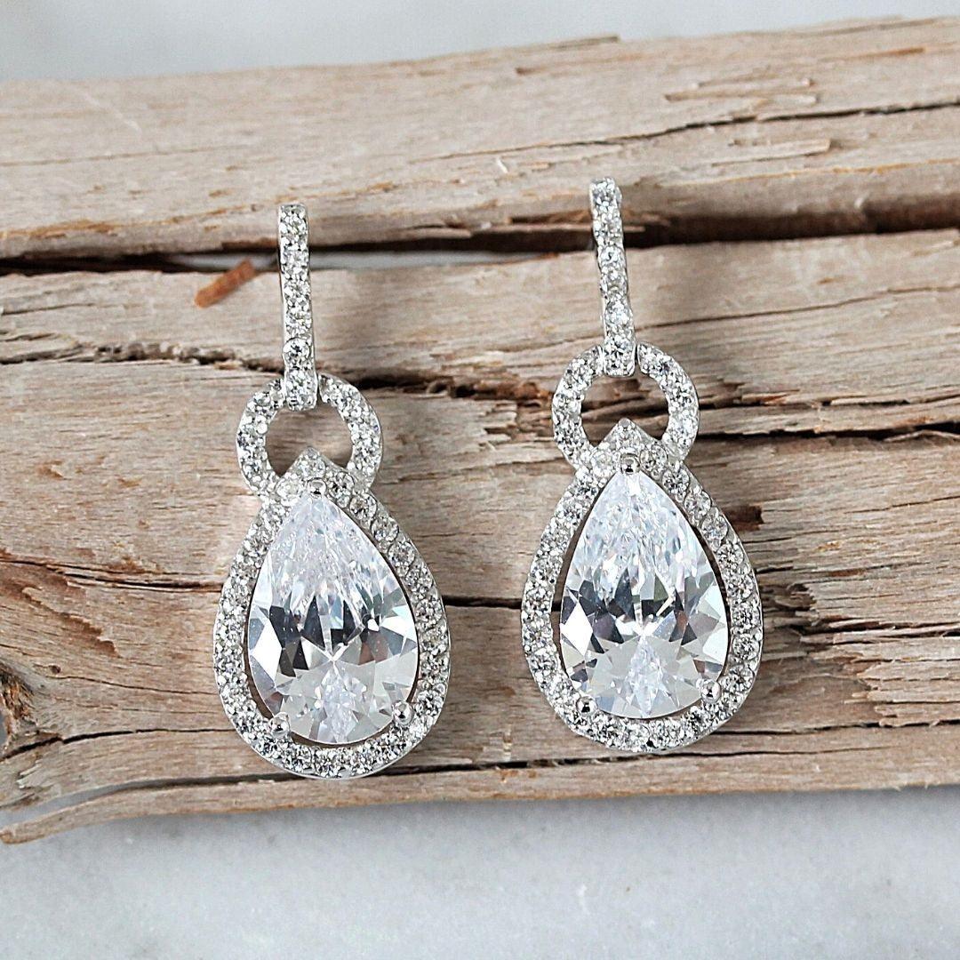 Halo sales cz earrings