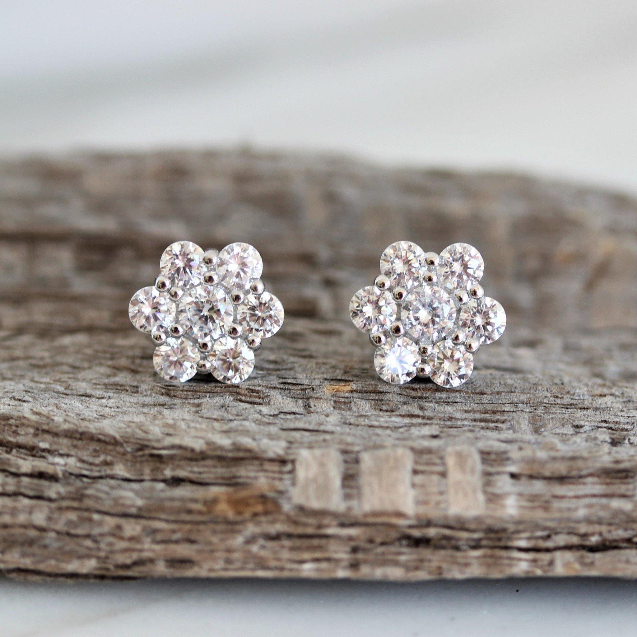 Flower shop cluster earrings