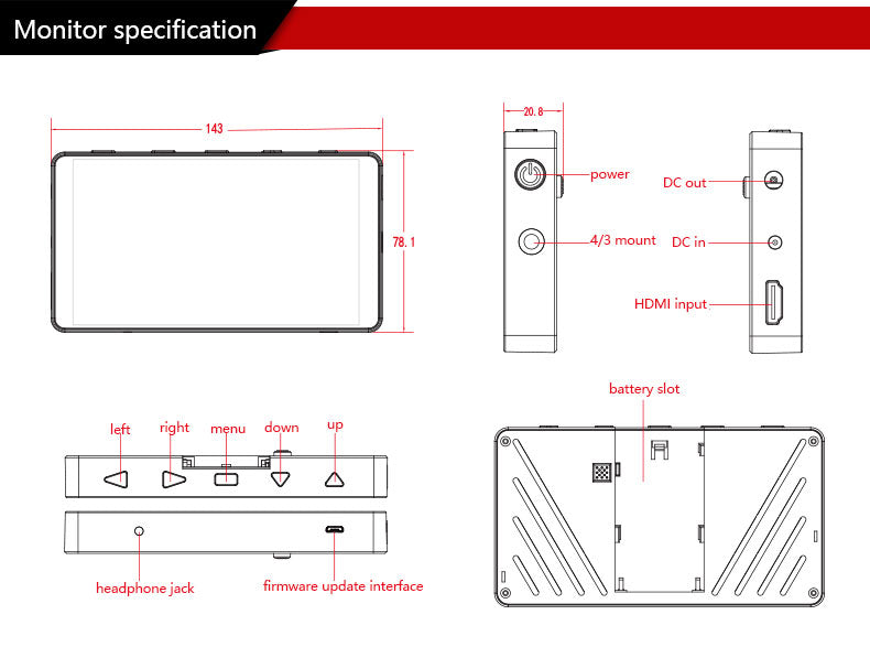 Bestview S5 4K HDMI full HD monitor