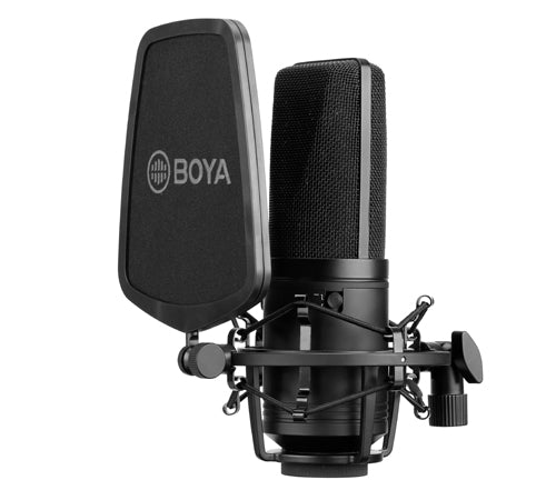 BOYA BY-M1000 Large Diaphragm Broadcast-quality Condenser Microphone with Shockmount & Pop Filter