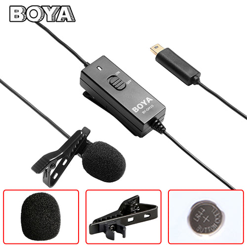 BOYA BY-GM10 Lavalier Microphone Pro Omni-directional Audio with 8m Signal Wire for GoPro HD Hero4 3+ 3