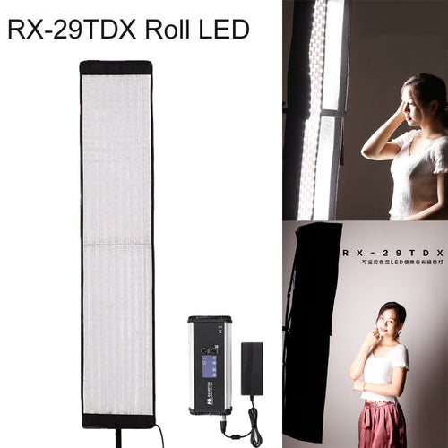 Falcon Eyes RX-29TDX Rollable Cloth LED Fill-in Light Lamp Lighting Panel 100W Bi-Color 3000K-5600K CRI95 for Studio Photography