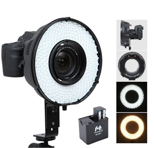 Falcon Eyes DVR-240DF Kit Dimmable 240 LED Ring Video Light 3200-6500K Adjustable