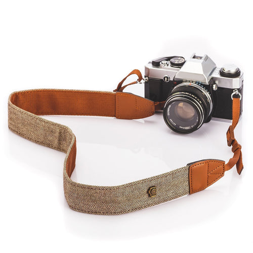 Fomito Camera Shoulder Neck Strap Vintage Belt for All DSLR Camera(Classic White and Brown Weave)