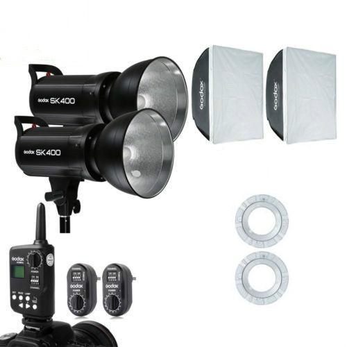 Godox 800w 2x SK400 Studio Strobe Flash Light Bowen Mount Softbox Kit For Wedding