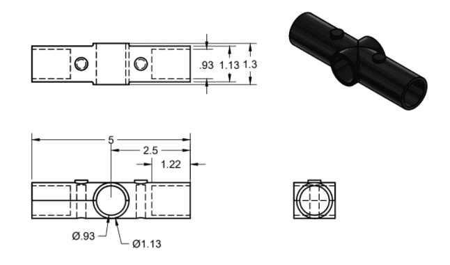 90 Degree Connector Dimensions